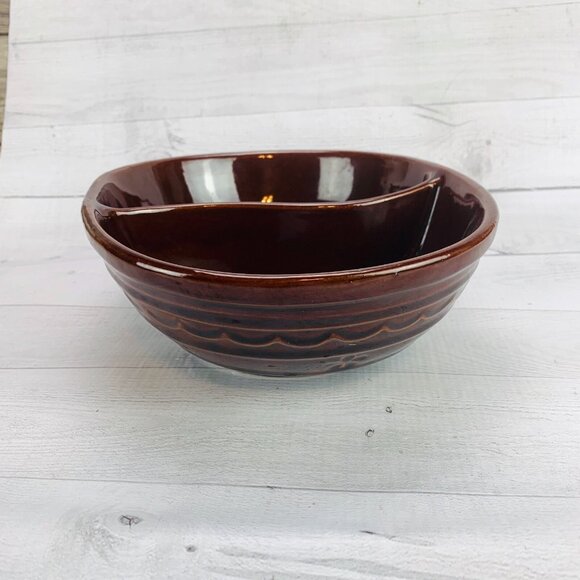 Vintage Marcrest DAISY DOT MCR2 Stoneware Oven Proof Divided Serving Bowl USA - Picture 2 of 9